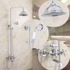 French Retro Full Copper Gold Shower Head Set with Hot and Cold Faucet
