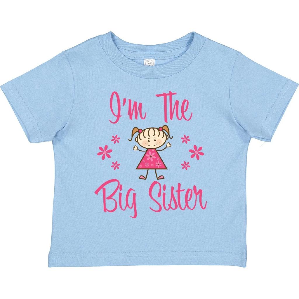 Inktastic The Big Sister Toddler kids boys T-Shirt Sis Older Sibling Flower Cute Adorable