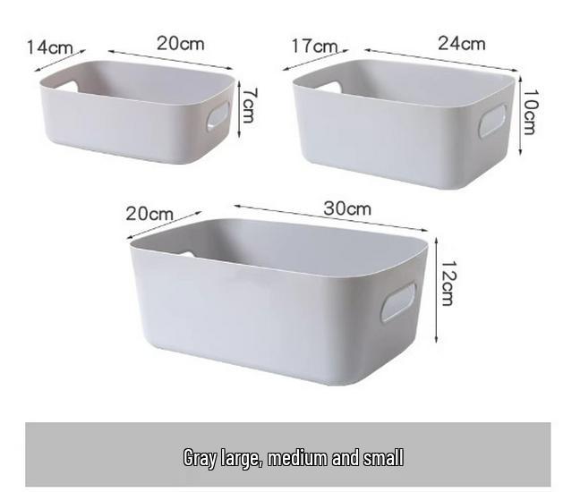 Rectangular Plastic Storage Organizer: Desktop, Kitchen, Cosmetics, Snack, and Drawer Box