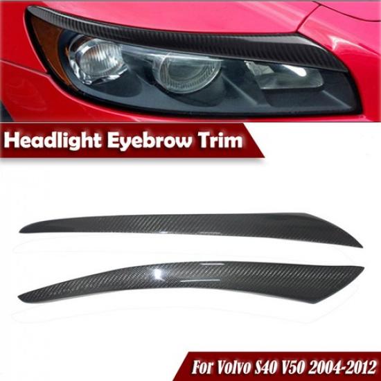 Front Headlight Eyelid Eyebrow Lamp Trim For Volvo S40 V50 2004-2012 2009 2011