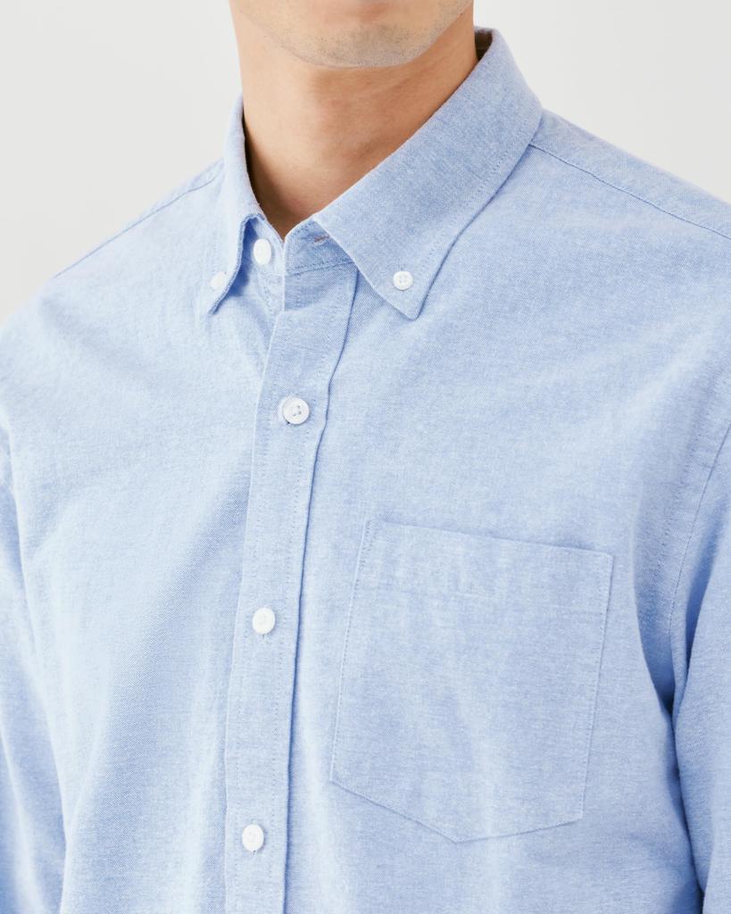 [Amazon Essentials] Oxford Shirt, Dress Shirt with Pocket, Regular Fit, Long Sleeve, Men's, Blue, Size S
