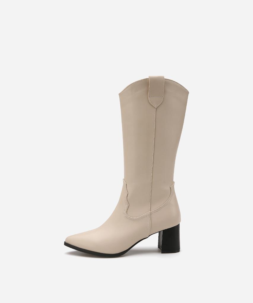 Salt And Chocolate [Suede Ver. Added] Pointed Toe Western Long Boots 412148003 (6Cm/3 Colors) (A Type)
