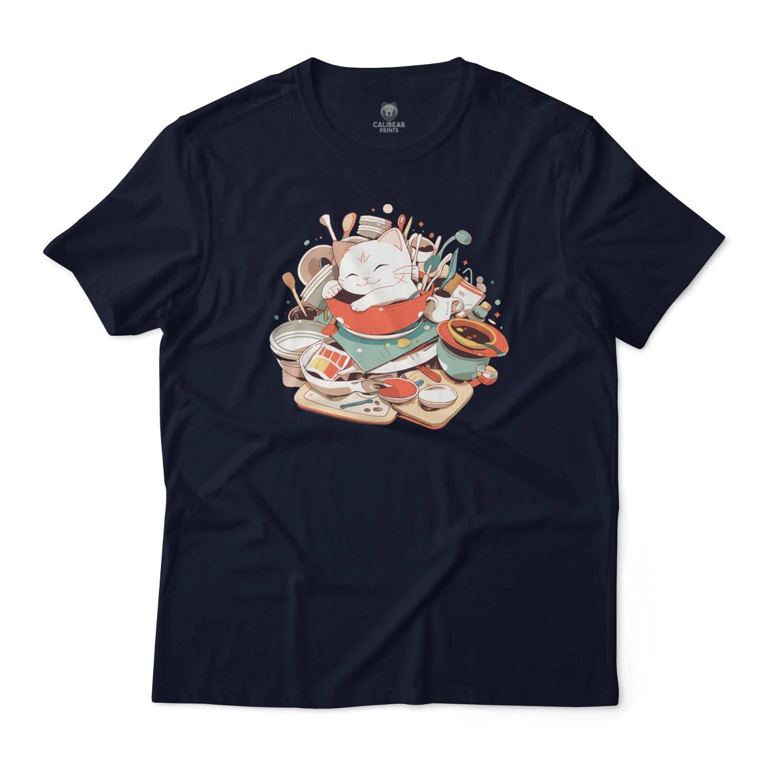 Cozy Cat Café Artistic T shirt Crew neck Graphic Tee S