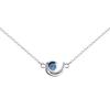 KELITCH Women's Choker Necklace with Synthetic Opal & Moon Oval Pendant (16-18 Inch) Chain (Color)
