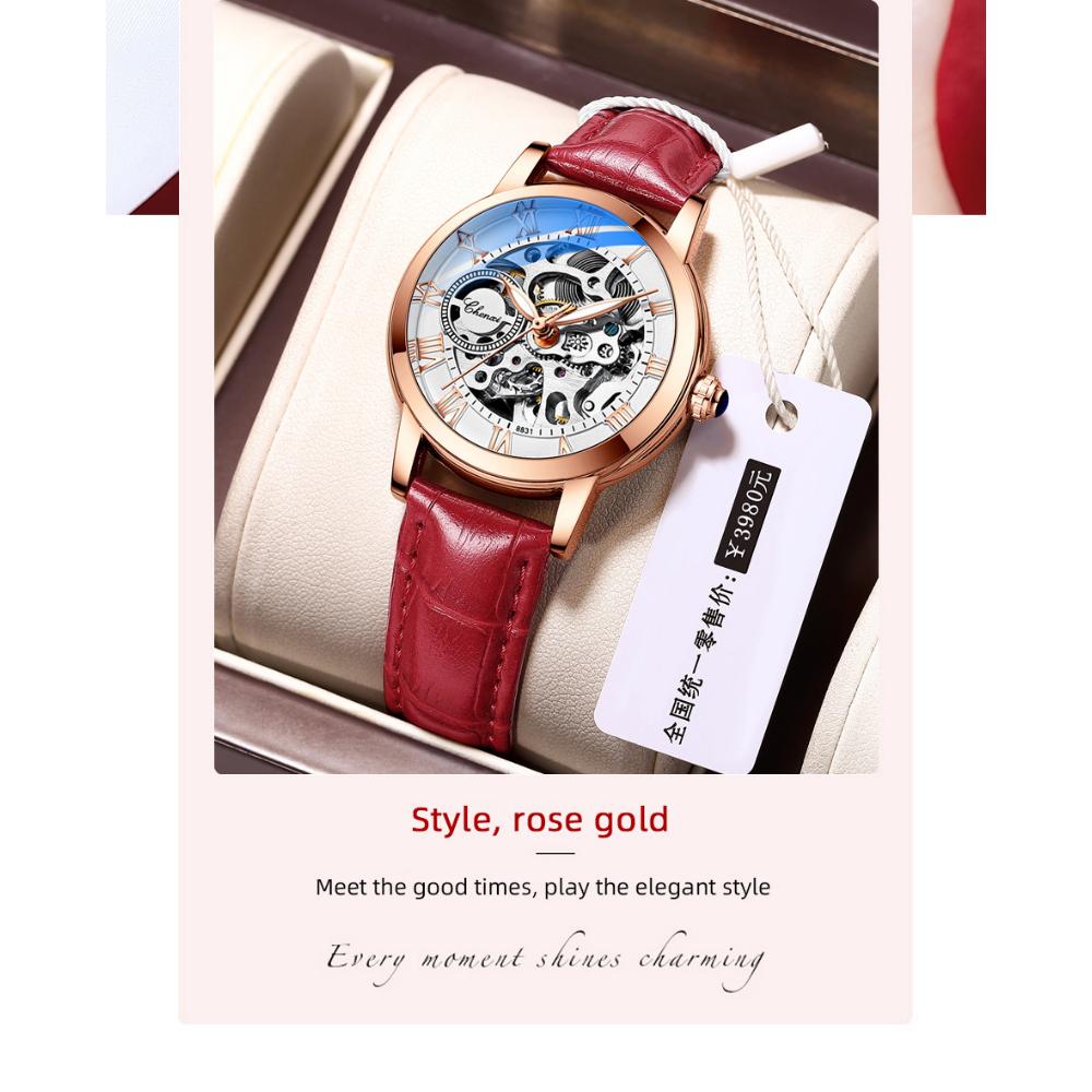 CHENXI Women Automatic Mechanical Watch Top Brand Luxury Stainless Steel Waterproof Wrist Watch