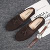Fashion Suede Leather Mens Loafers Clasicc Comfy Man Dress Flats Fashion Moccasin Slip-on Male Boat Shoes Tassel Casual Shoes Peas Shoes