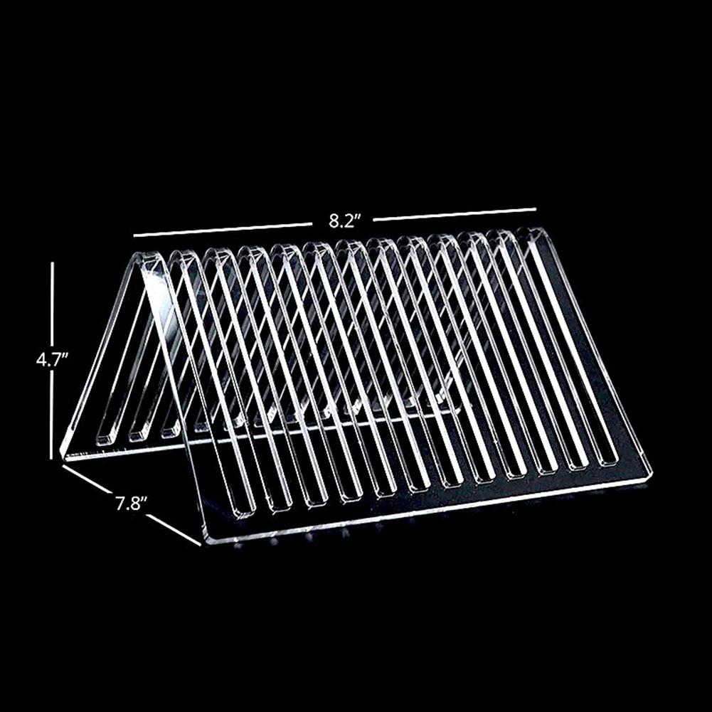 Compact Acrylic Vinyl Record Holder with 12 Slots for Desktop Transparent Organizer for Easy Viewing and Access