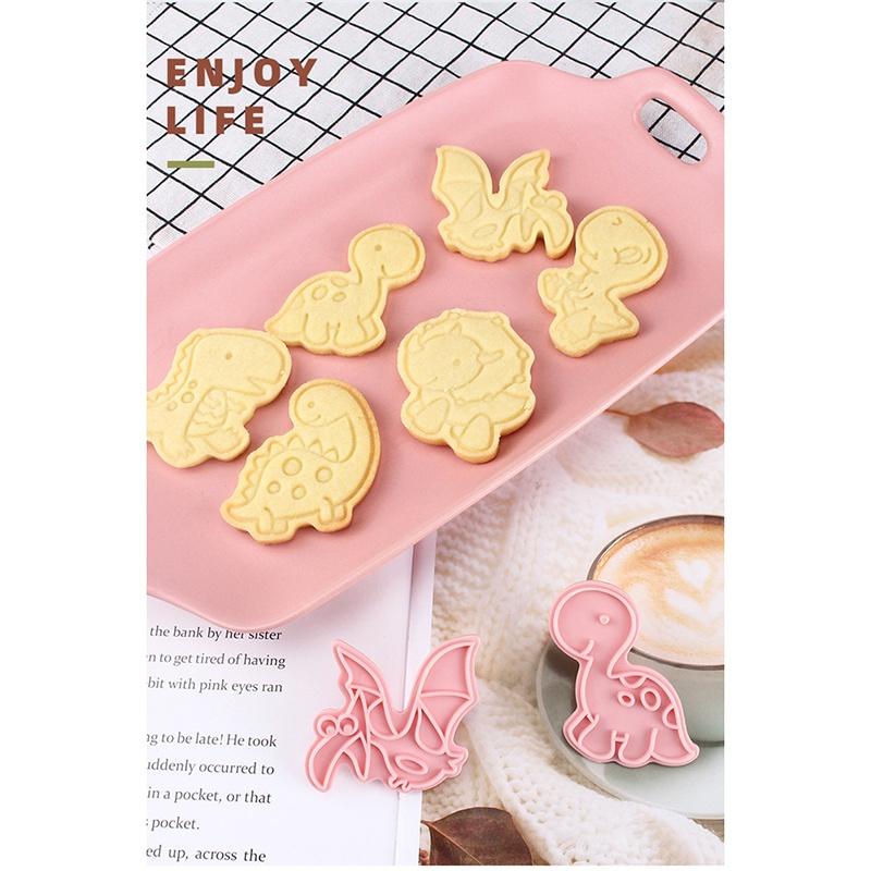 6Pcs/set Dinosaur Shape Cookie Cutters Plastic 3D Cartoon Pressable Biscuit Mold 6Pcs/set Dinosaur Shape Cookie Cutters Plastic 3D Cartoon Pressable Biscuit Mold