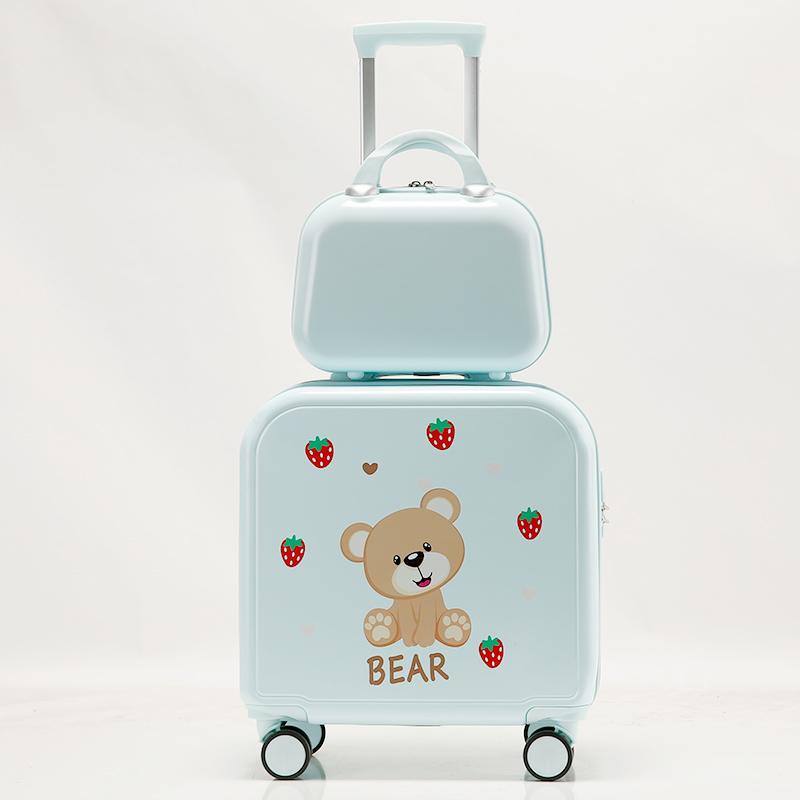 Child Luggage Girls Small Leather Suitcase Handbags Password Set Suitcases 2024 New Cute Cabin Trolley Case