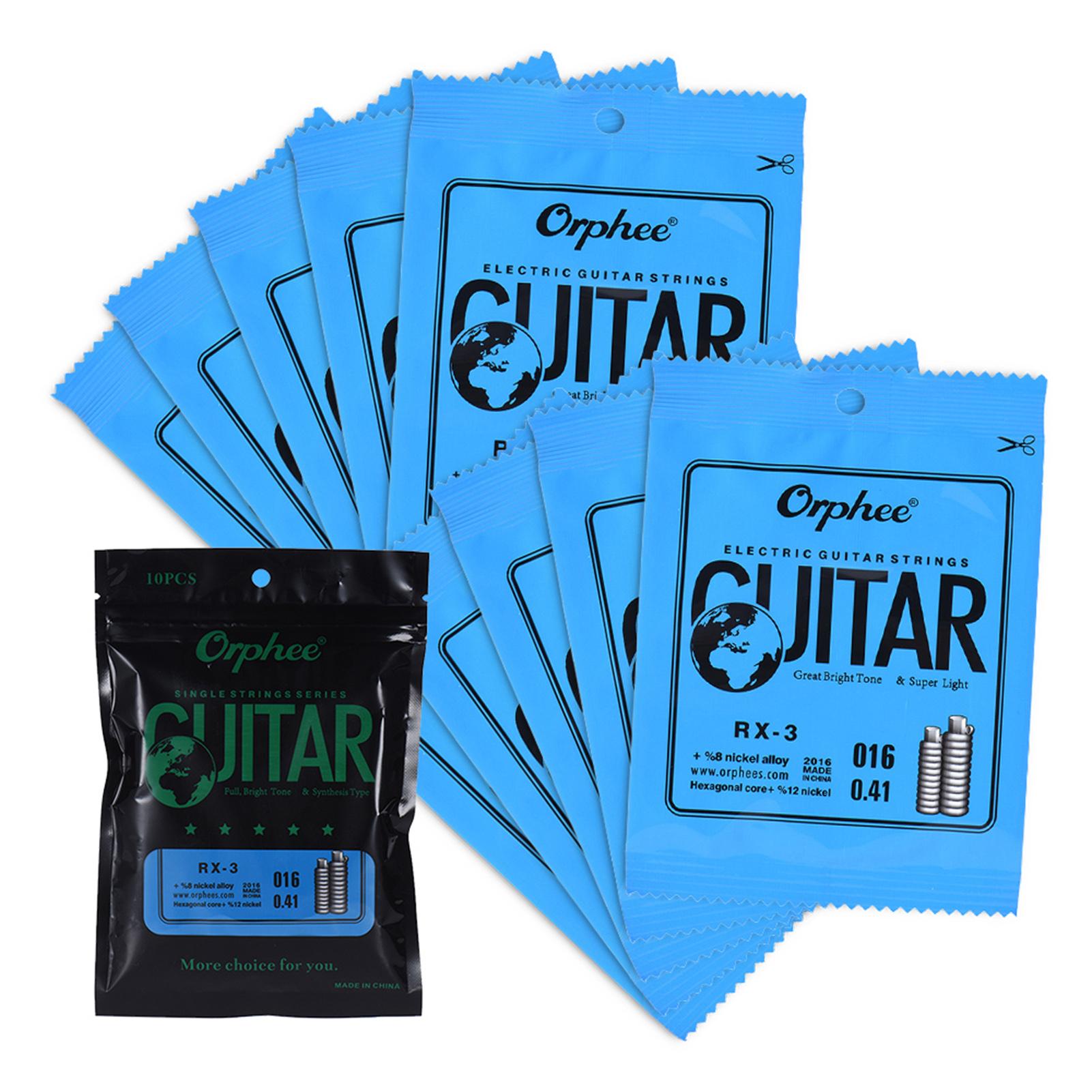 Orphee RX-1 Single String Replacement for Electric Guitar 1st E-String (.009) 10-Pack Nickel Alloy Super Light Tension 85cm