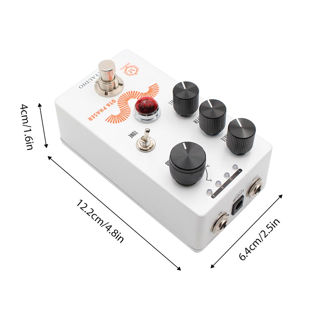 MOSKYAUDIO Gitarren-Phaser-Pedal, Effektpedal für elektrische Gitarre, Rate, Tiefe, Pegelregelung, True Bypass