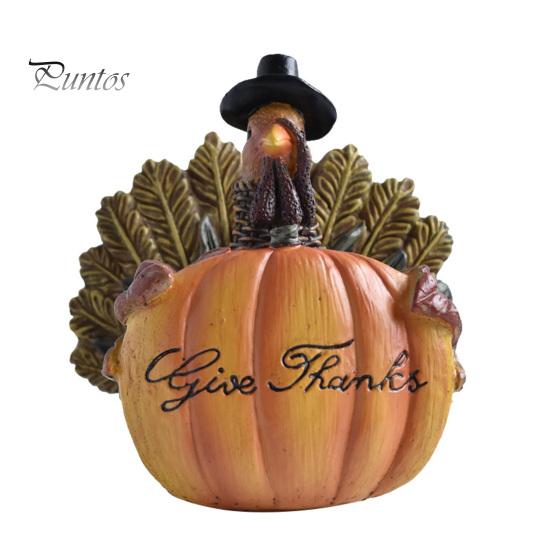 Autumn Harvest Home Decorations Figurine Ornament, Decorative Resin Statue, Turkey/Scarecrow/Pumpkin Collectibles for Halloween Tabletop Centerpiece