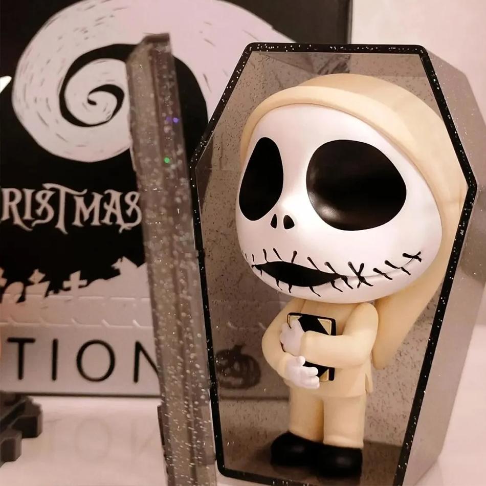 Vánoční Jack Skellington Dýňový král Nevěsta Q-verze Noční stín Slepá krabička Kostlivec Ručně vyráběný PVC model Trendy vánoční slepá krabička