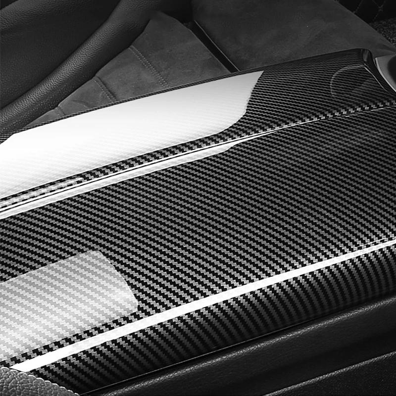 2 * fibra de carbono interior do carro centro braço caixa console caixa de armazenamento guarnição capa para mercedes-benz ce ​​glc classe w213 w205