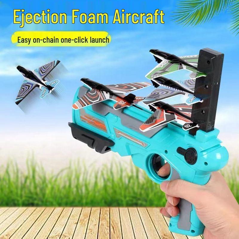 Douyin Popular Kids' Foam Airplane Launcher Toy for Outdoor Fun