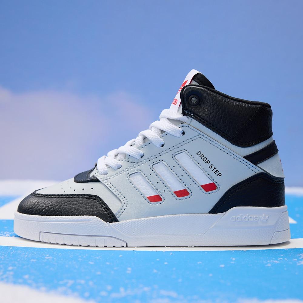 Adidas Originals Drop Step El J Trendy Casual Mid-Top Kids Skate Shoes Kids Sneakers Black Gray HP7798
