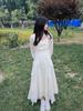 Spot French first love ruffle edge long-sleeved dress women's autumn and winter 2026 new design sense niche waist dress