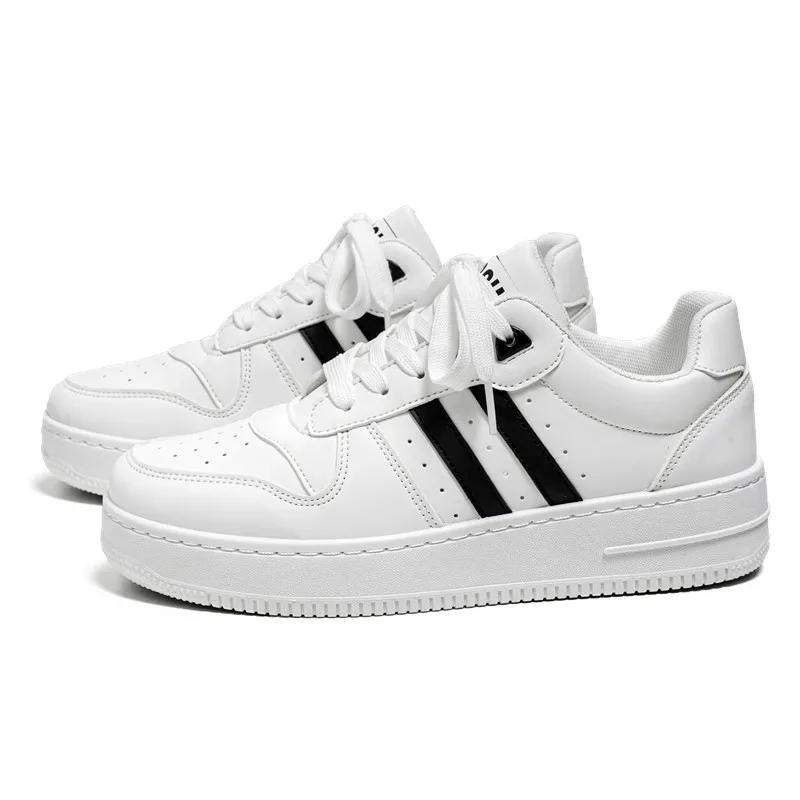 

Мужские белые кроссовки, спортивная обувь, на шнуровке, мужская платформа, повседневная мода, кроссовки для тенниса, кроссовки для бега, Zapatillas De Deporte 44 44 черный белый