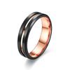 1Pcs Oblique-edge two-color ring - Men's and women's stainless steel finger ring - Simple and retro design ring