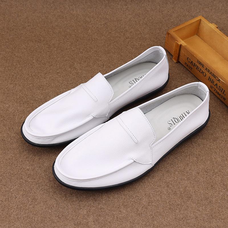 New Business Casual Shoes for Men Casual and Fashionable Men's Single Shoes Lightweight and Soft Low Cut Leather Shoes for Summer