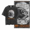 G Acid Washed Black Cotton Unisexs Streetwear Dog Laika GraphicTshirt   Big Size Cool Vintage Oneck Unisexs Tee Tshirt