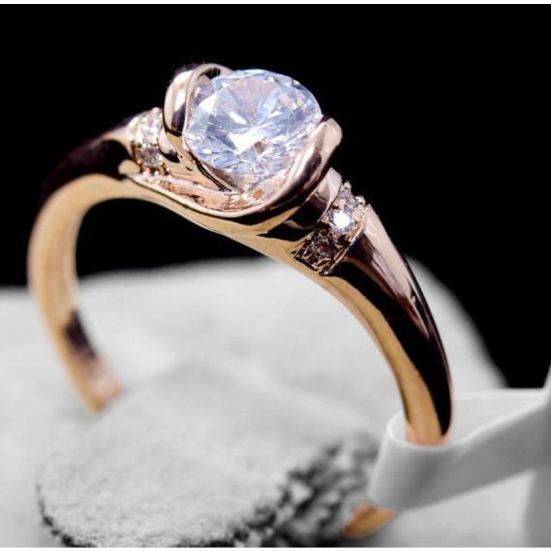 

Экологически чистое медное австрийское циркониевое лепестковое кольцо женское обручальное кольцо No. 10