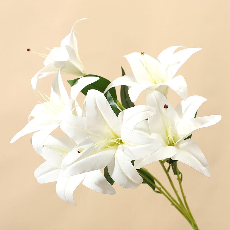 

Lily artificial flower, home living room decoration wedding ornament fake flower белый