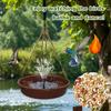 Solar Powered Hummingbird Food Feeder Hand Blown with Solar Fountain Pump Water Feeding Bowl for Outdoor Garden Yard Decoration