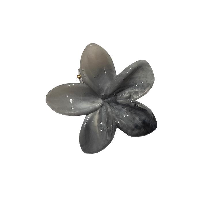 4cm průhledná třpytivá sponka do vlasů ve tvaru vajíčka s květinou - žraločí sponka do vlasů