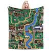 Stardew Valley Town Map Blankets Soft Warm Flannel Throw Blanket Bedding for Bed Living Room Picnic Travel Home Sofa