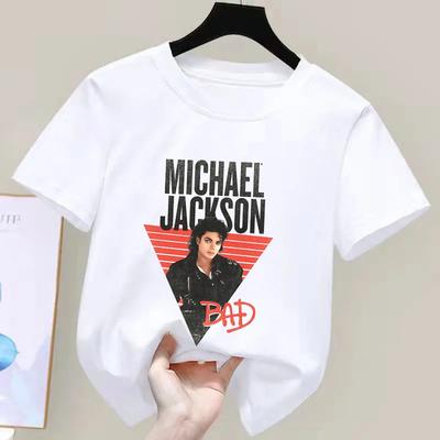 Michael Jackson Michael Jackson Amerikan Vintage Trend Oversize Erkek kadın Tişörtler Çocuk yetişkin Ebeveyn çocuk Tişörtler