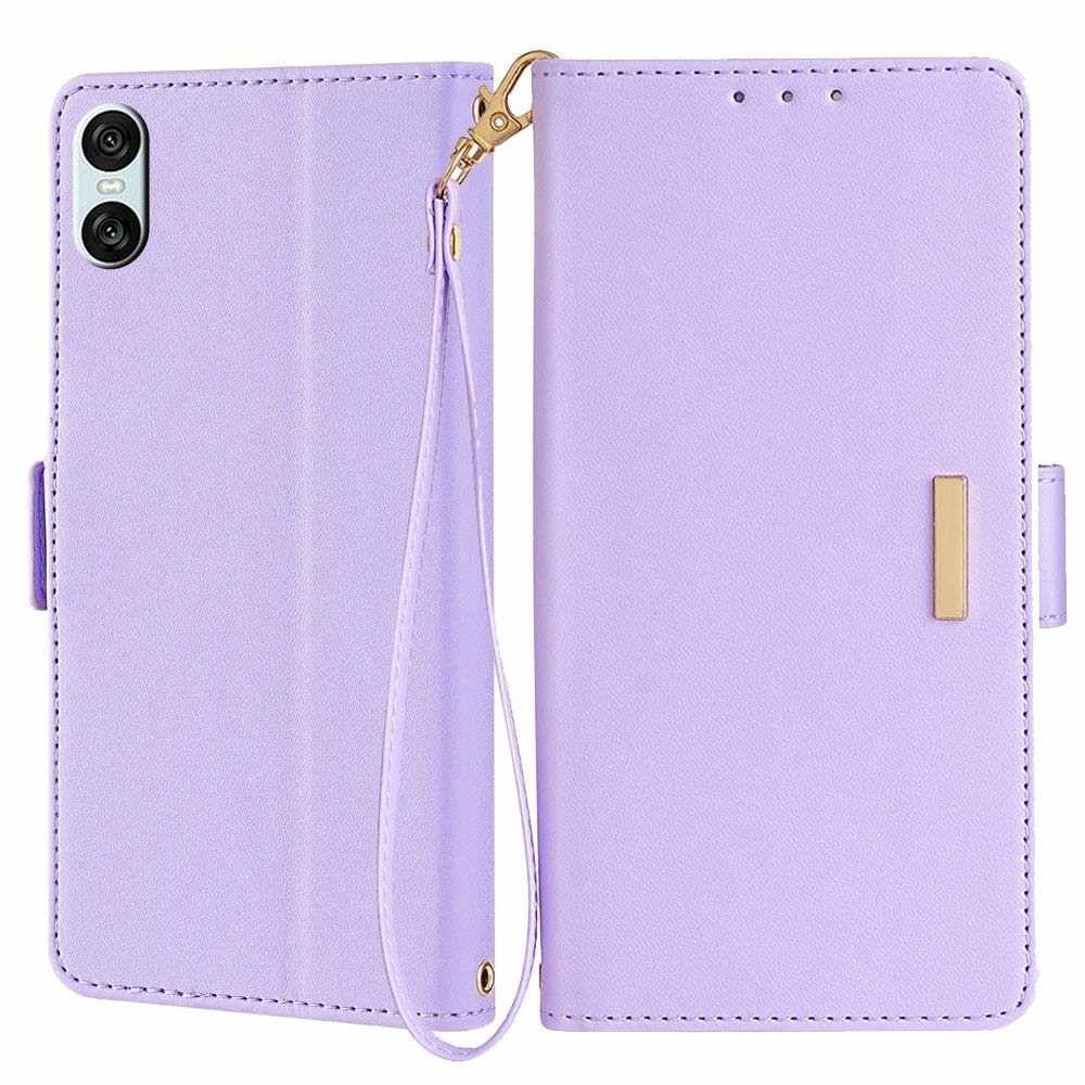 

For Sony Xperia 10 IV 5G Leather Wallet Case RFID Blocking Stand Cover with Hand Strap B