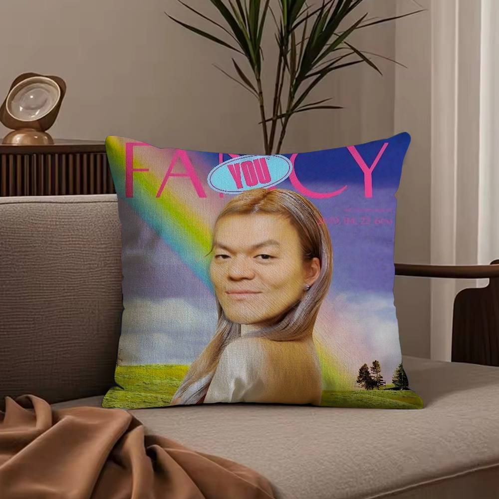 Funny J-JYP Meme Pillow Case Anti-dustmite Pillowcase Invisible zipper silky short plush Sofa cushion cover