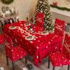 New Christmas Decoration Printed Universal All-Inclusive Elastic Chair Cover Tablecloth Set Household Dining Table Chair Cover