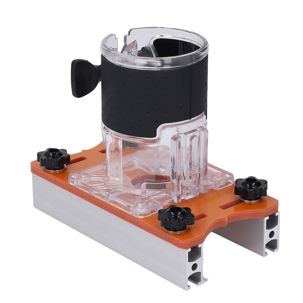 Woodworking Router Base with Transparent Cover Milling Cutter Slotting Bracket Wood Trimmer