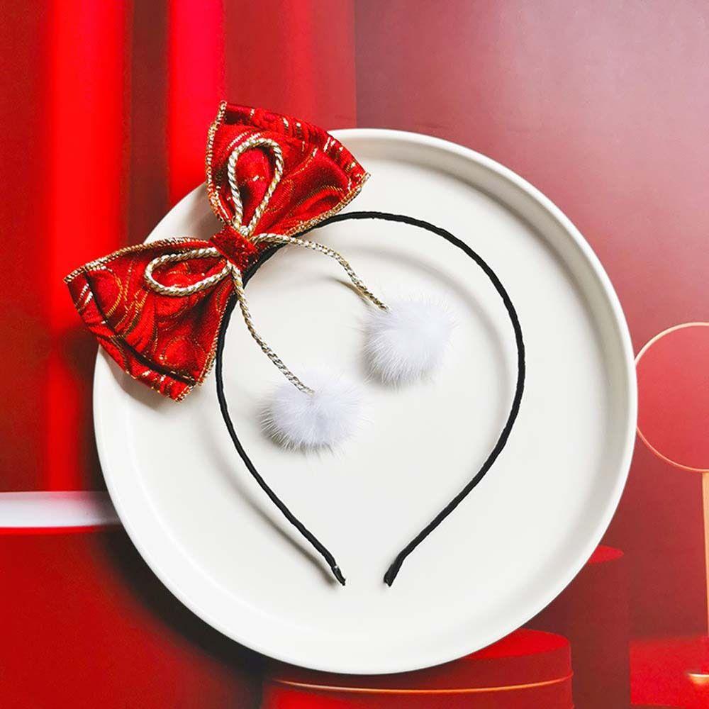 Hair Accessories Bowknot Bow Hair Hoop Chinese New Year Hairpins Kids Chinese Hair Clips Hair Rope