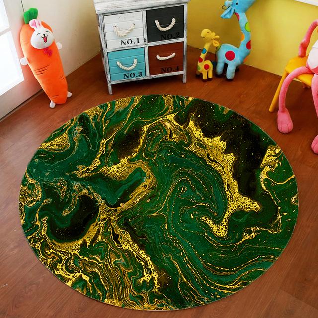 Marble Quicksand Round Carpet Office Chair Mat Computer Desk Mat Bedroom Decoration Living Room Mat Bedroom Coffee Table Mat