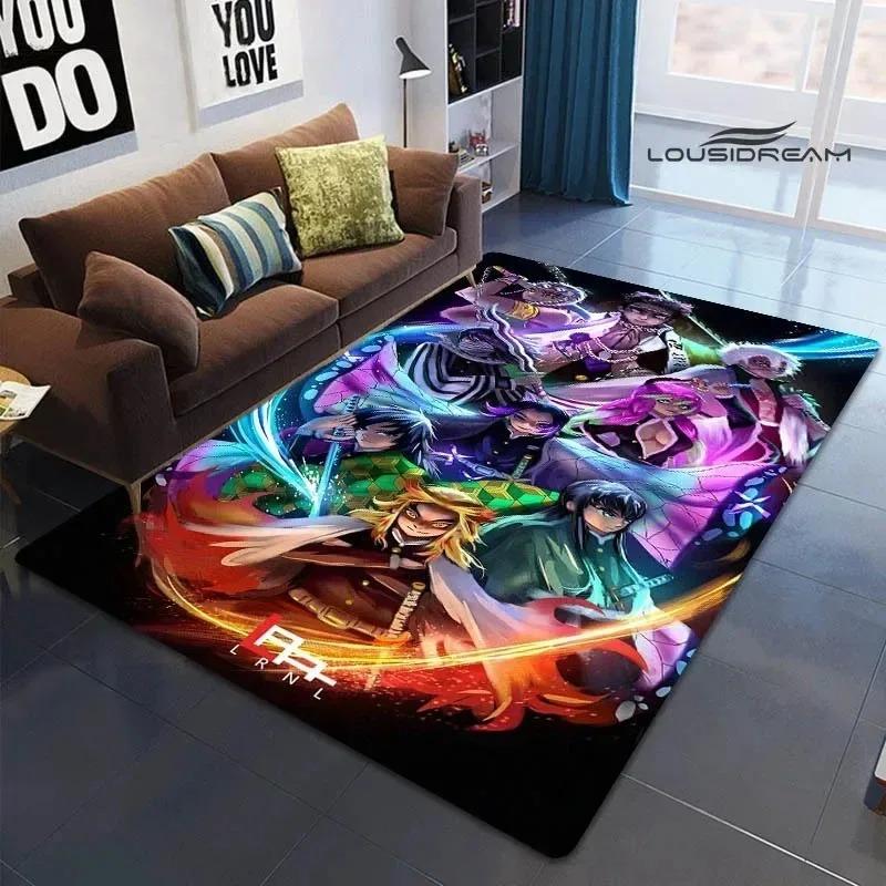 Demon Slayer Printed Carpet for Living Room Decoration Japanese Anime Bedroom Area Rug Non-slip Home Bathroom Floor Mat