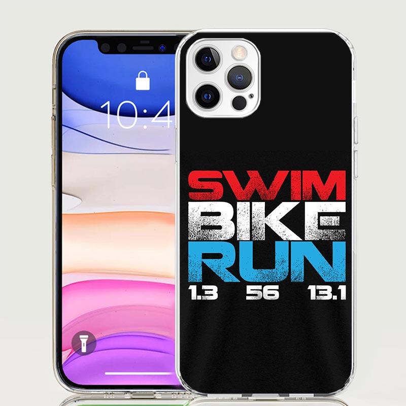 Triathlon Schwimmen Radfahren Laufen Handyhülle Für Iphone 11 12 13 Mini 14 15 Plus 17 Air 16 Pro Max 16E 7 8 SE Kunst Individuell Hülle Capa Ca