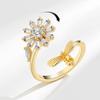 Adjustable Open Bee Ring For Women Rotatable Daisy Flower Band Fashion Jewelry Gift