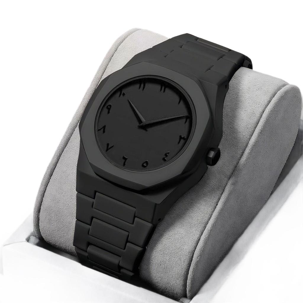 Temu Stylish Black Quartz Watch & Jewelry Gift Set: Watch, Bracelet, Ring, Necklace