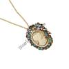 Gothic Retro Black Victorian Cameo Elegant Queen Head Portrait Choker Crystal Pendent Necklace for Women and Girls Jewelry