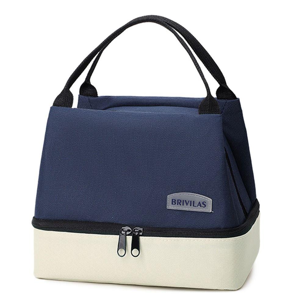 

Portable Camping Picnic Bag Large Capacity Food Drink Storage Insulated Storage Box Women s Casual Handbag Tote Bag темно-синий