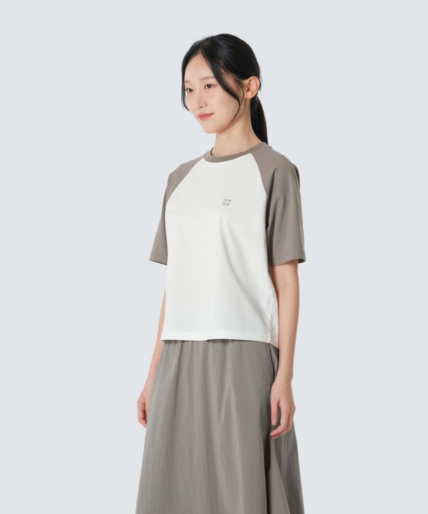 SNOWPEAK APPAREL Aerocool Women'S Color Block Short Sleeve T-Shirt (S26Mwfts29) Vintage Gray