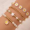 4pcs Women's Zircon Set Fashionable and Casual Artificial Zircon Bracelet Set, Suitable for Daily Wear and Holiday Gifts for Fri