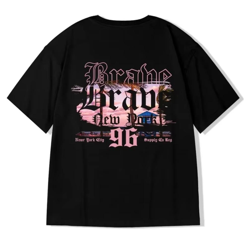 

Модная европейская и американская уличная футболка из 100% хлопка для мужчин, свободная хип-хоп уличная танцевальная футболка, повседневные топы 2000 года XXXXXL чёрный