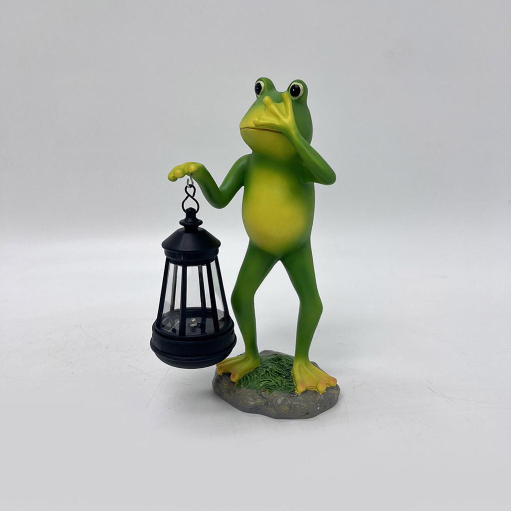 Solarbetriebene Froschlaterne Outdoor-Gartenstatue Wasserdichte Landschaftsleuchte Dekorative Terrasse Hof Akzent mit LED-Nachtbeleuchtung für Weg