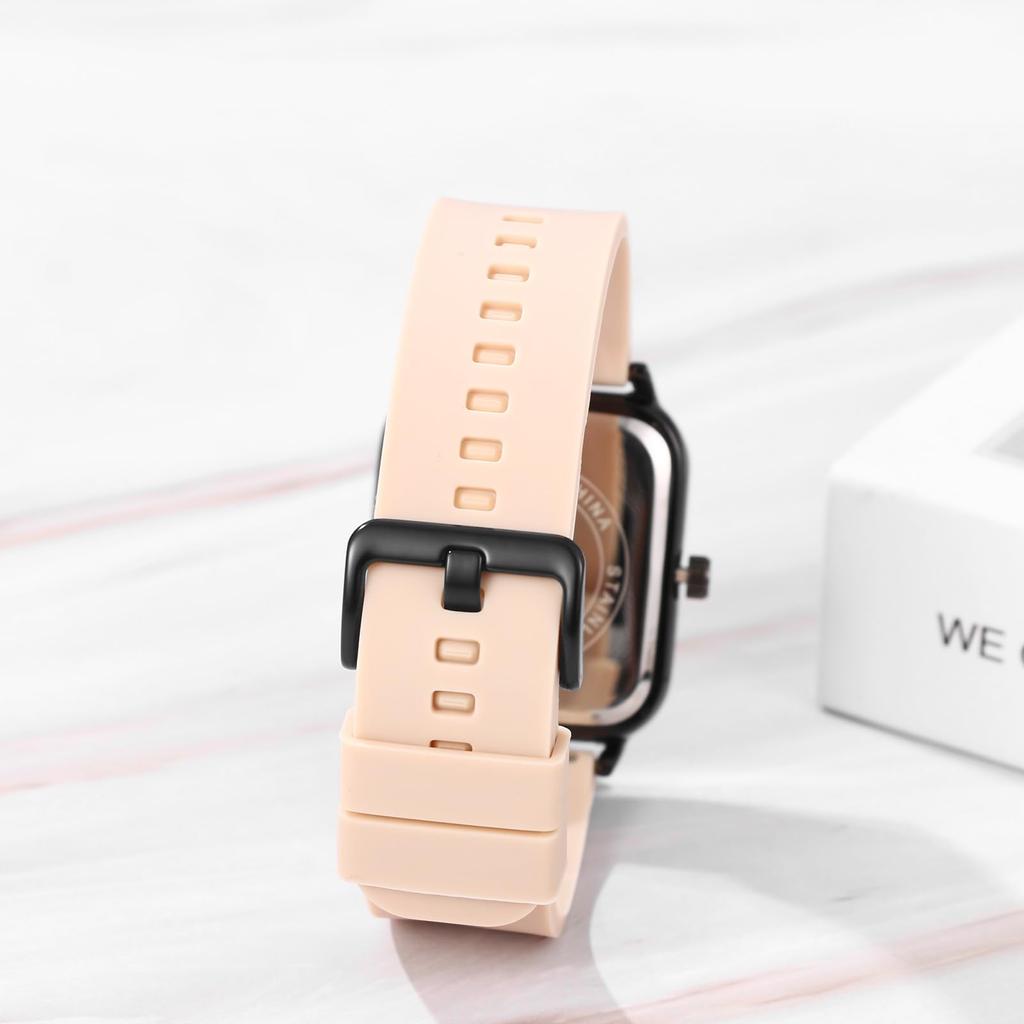 Square Silicone Watch with Analog Quartz Watch with Rubber Casual and Stylish Fashion Accessory for Men and Women Perfect for or As a Boyfriend Gift