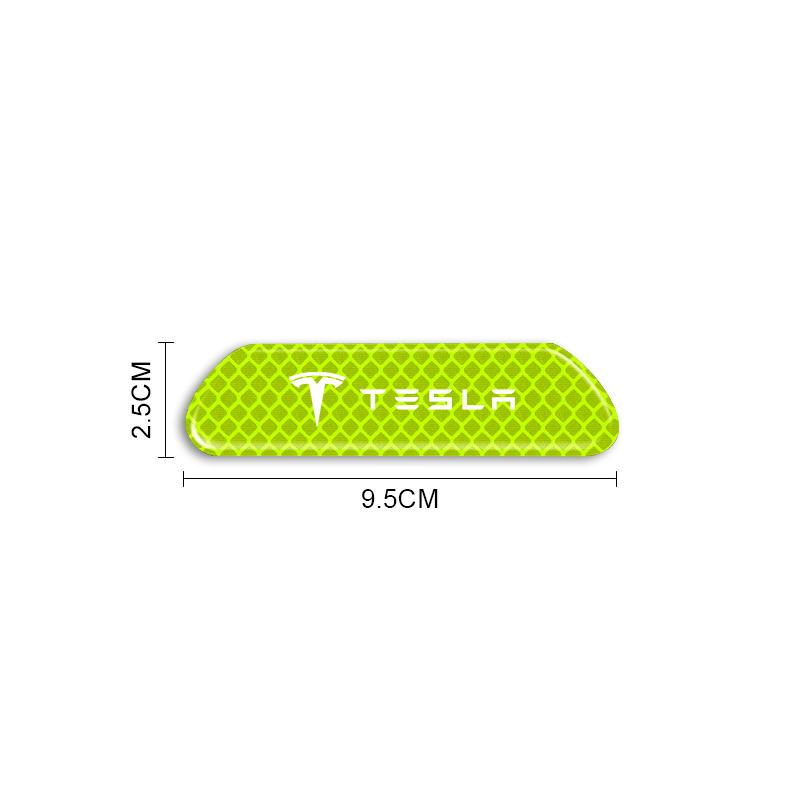 4PCS Car Door Safety Warning Reflective Mark Sticker Emblem For Tesla Model 3 Model X S 2016-2020 Decals TM3 TMX TMS Decal