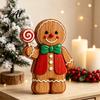 Rustic Xmas Shelf Sitters Christmas Gingerbread Man Ornament Hand Painted Vintage Wooden Tabletop Durable Wood Figurines Figurine Holiday Decor for